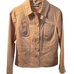 LNGU Vintage Pastel Pink Button Up Jacket Chico's Size 1